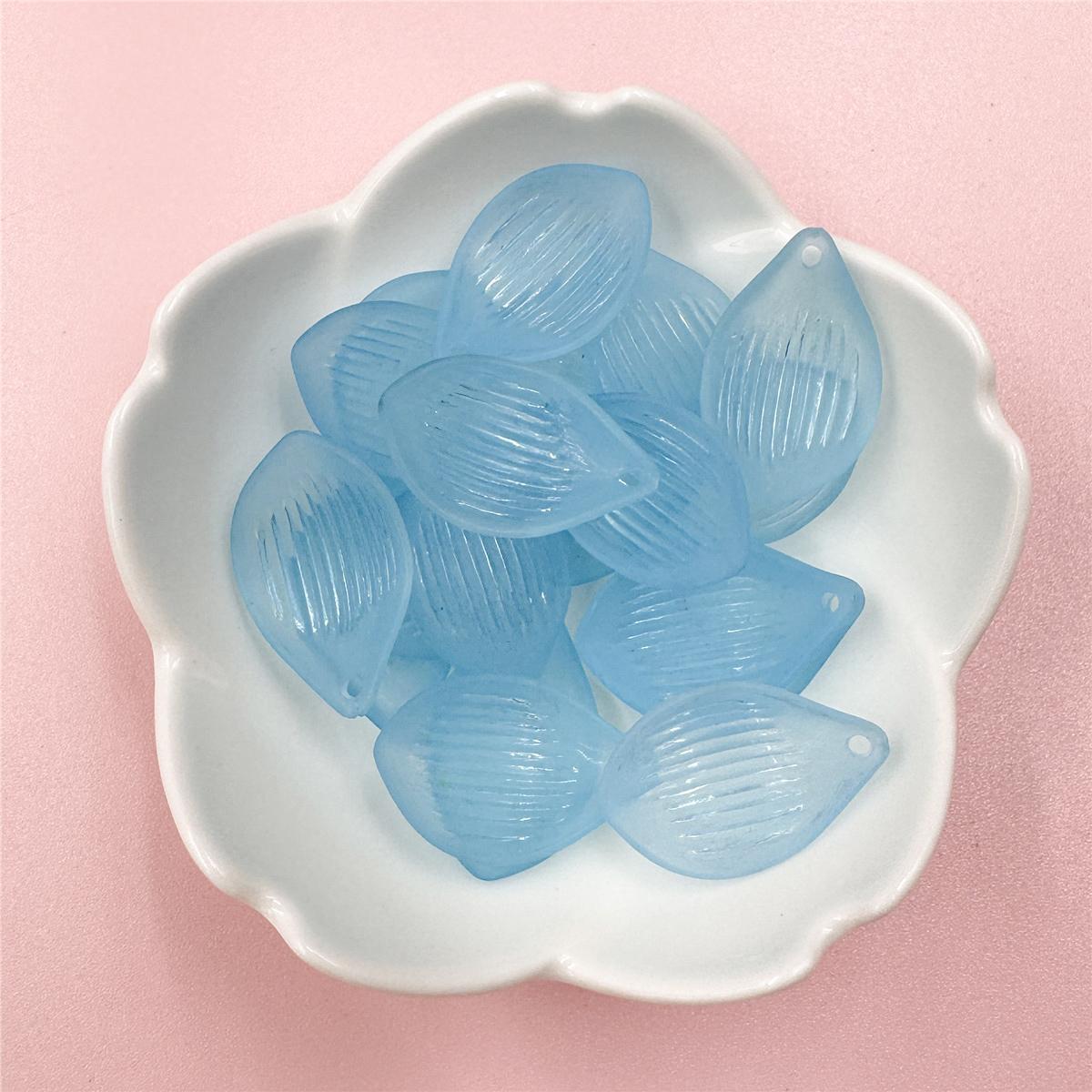 

20 шт 16*25 мм акриловые разбросанные бусины в виде листьев лотоса полупрозрачные изысканные ручная работа материал головные уборы серьги ювелирные аксессуары синий