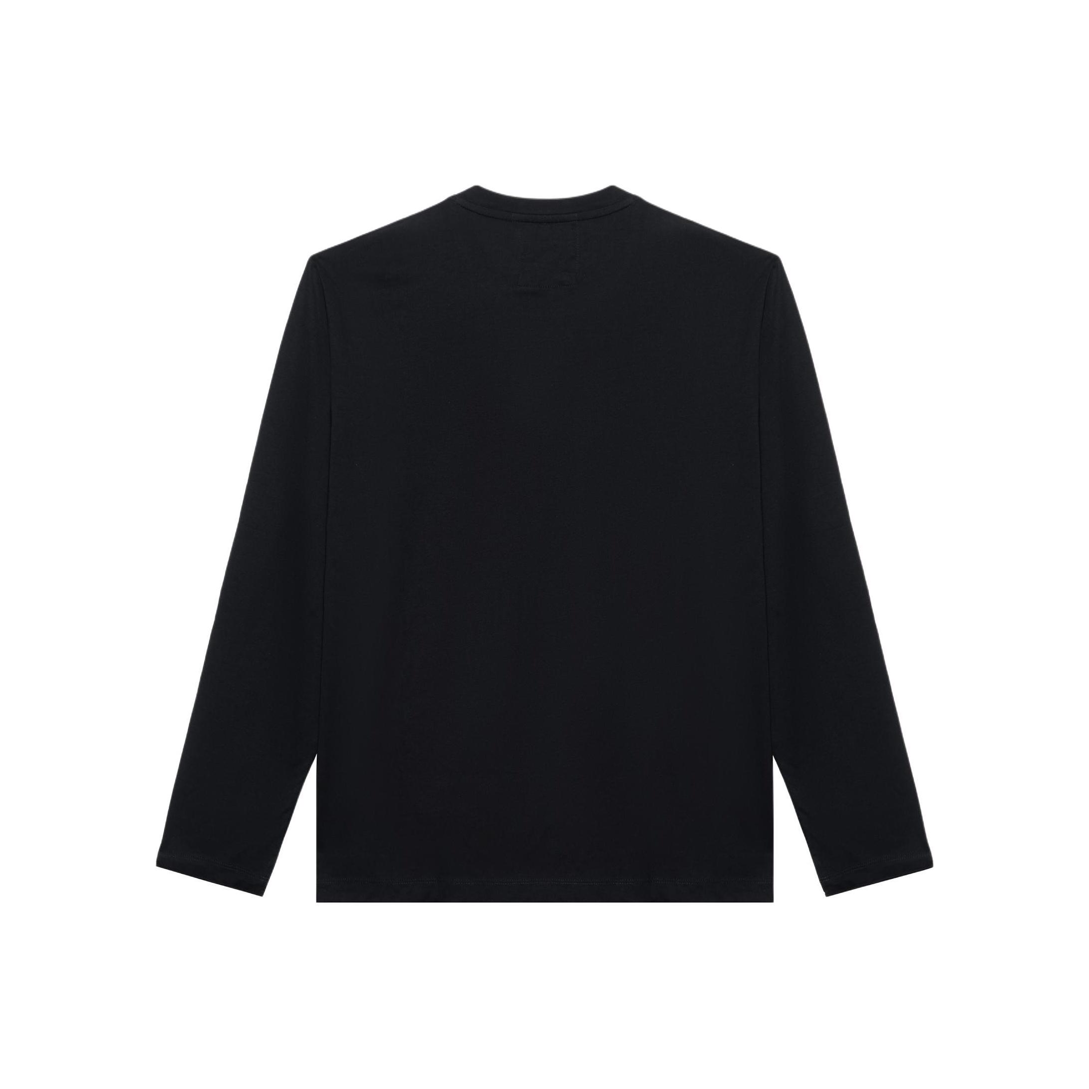 Emporio Armani FW21 Rond Hals T-shirt met Groot Logo Lange Mouwen Heren tops Zwart 8N1TN8-1JPZZ-0975 M