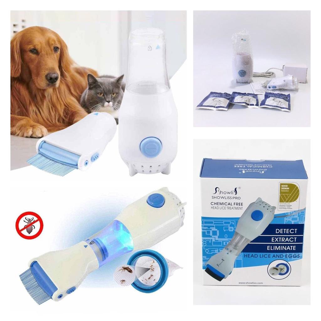 Electric Uk Vacuum Head Lice Comb Brush Pet Dog Flea Filter Remover Treatment