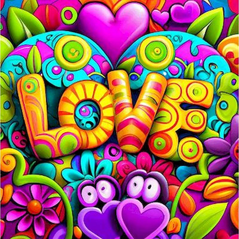 Liebe Buntes DIY Diamantmalerei Landschaft Vollbohrer Stickerei Mosaik Landschaft Handgemacht Heimdekoration