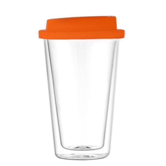350 ML dobbeltvegget glass med silikonlokk isolert tumbler Reise varm kald drikke te melk høy borosilikatglass kopp kaffekrus