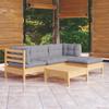 Day and Night - Day and Night Garden Furniture Set 5 Pieces and Pine Wood Cushions