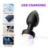 Vibrating Plug Anal Vibrator Buttplugs Male Prostate Massager Women Vaginal Massage With LED Light Anus Sex Toy For Men Gay