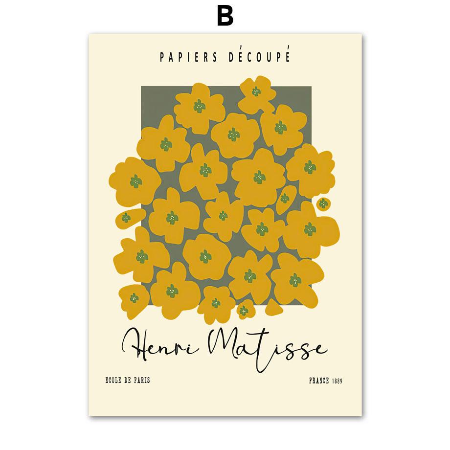 Matisse Abstract Flower Woman Posters Museum Wall Art Print Canvas Painting Sage Green Trendy Wall Pictures Living Room Decor