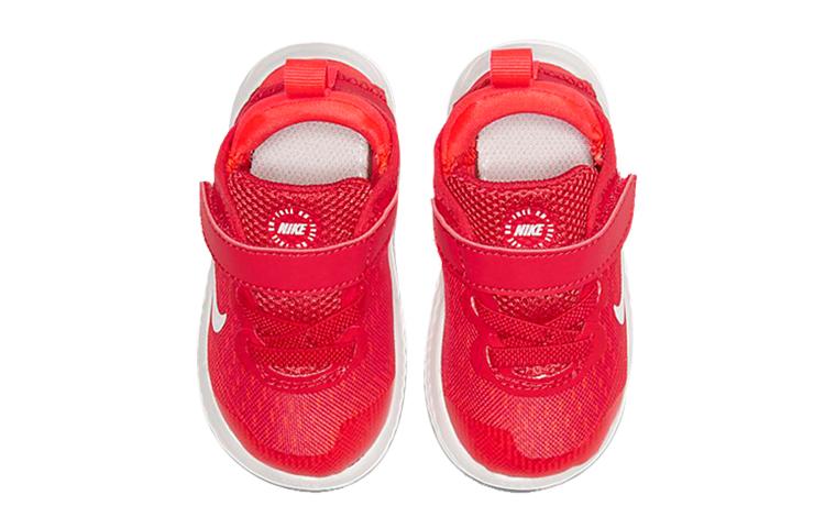 Nike Free RN Hook and loop Low top Running Shoes Red 2018 Edition Infant And Toddler AH3453-600