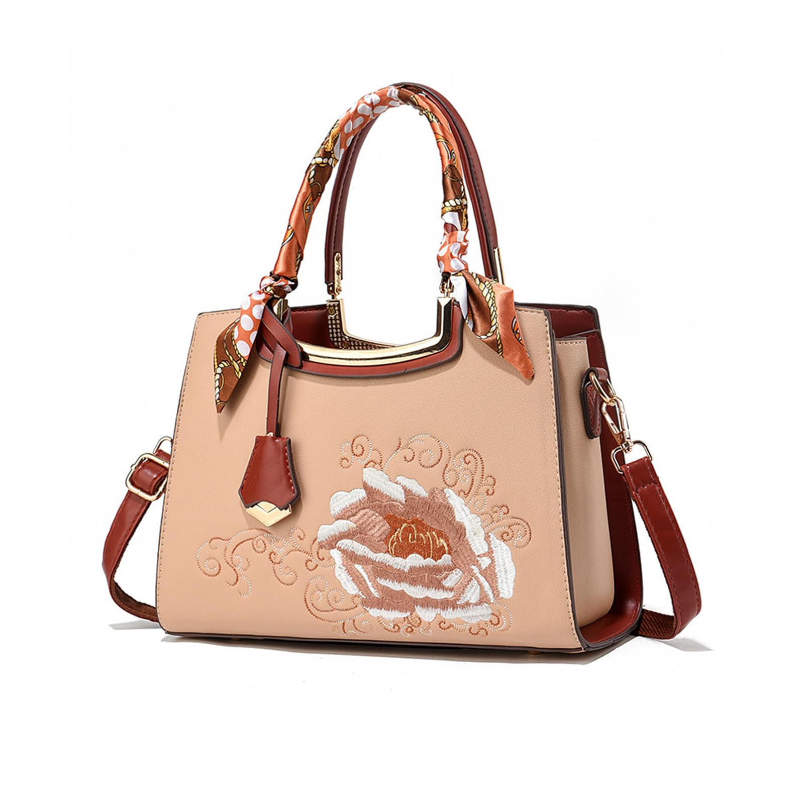 

NICOLE & DORIS Women s Handbag, Embroidered Floral Print, Shoulder Bag, Crossbody Bag, Handbag, or Shoulder Bag, Large Capacity, 2-Way Design,