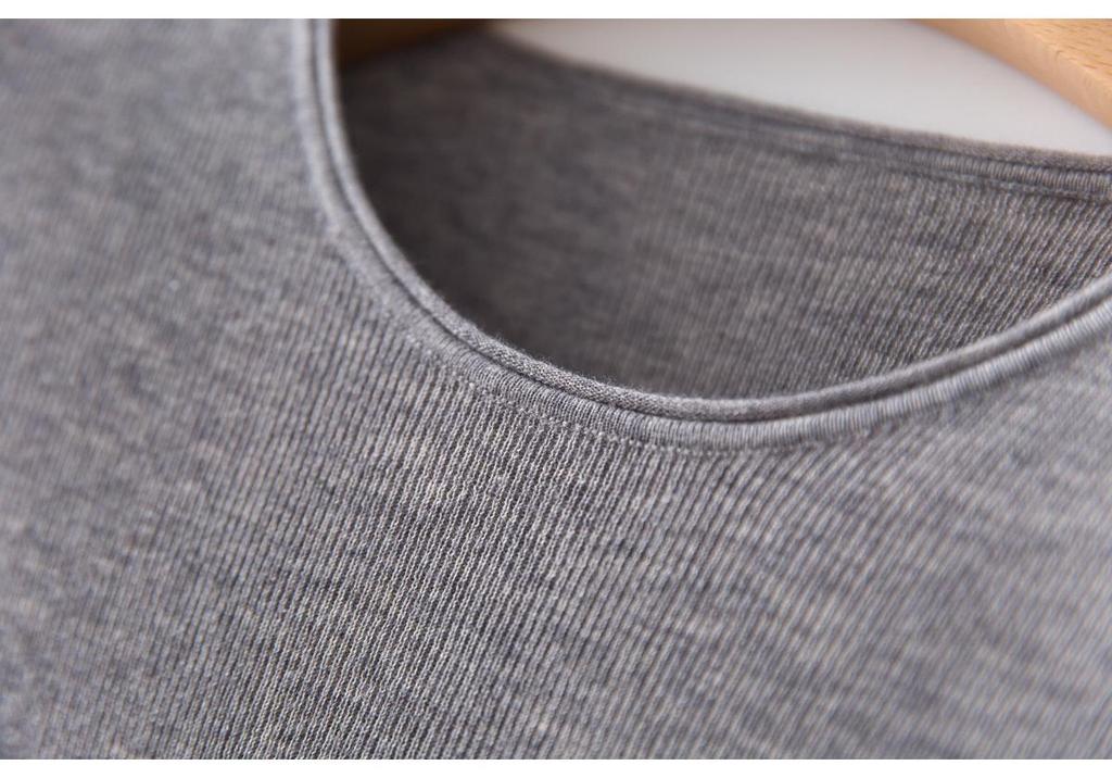 Shima Seiki Seamless Round Neck Long Sleeve Women's Knit Top - Cashmere Silk Base Layer