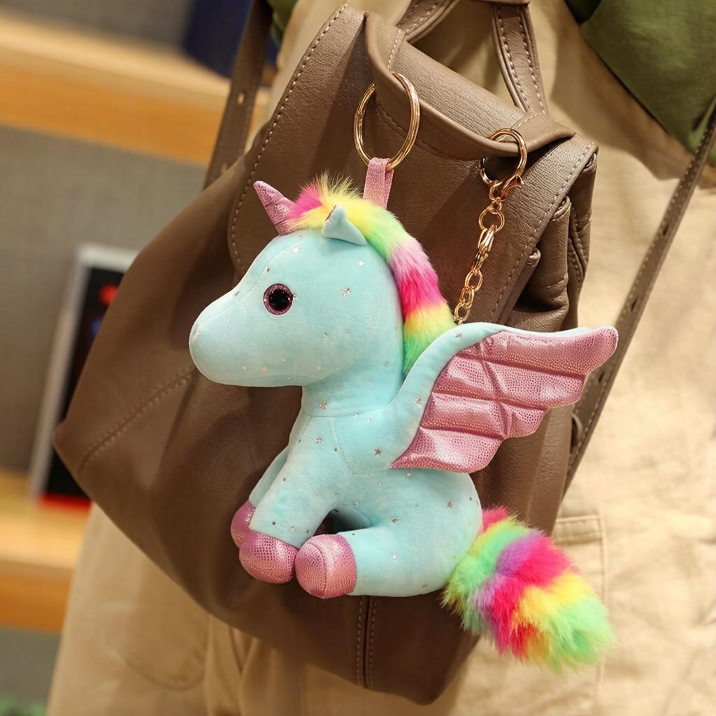 Sitting Fantastic Unicorn Plush Toy Stuffed Pink Purple Blue White Animal with Wings Sweet Plushie Birthday Girlfriend Gift