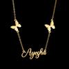 Atoztide Custom Name Necklace for Women Stainless Steel Jewelry Butterfly Nameplate Choker Chain Personalized Birthday Gift