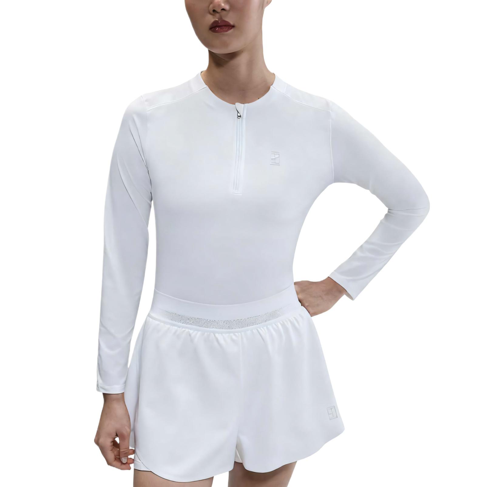 

Женская теннисная рубашка с длинным рукавом Nike Court Advantage Dri-FIT, однотонная, удобная, белая, FZ6738100 M