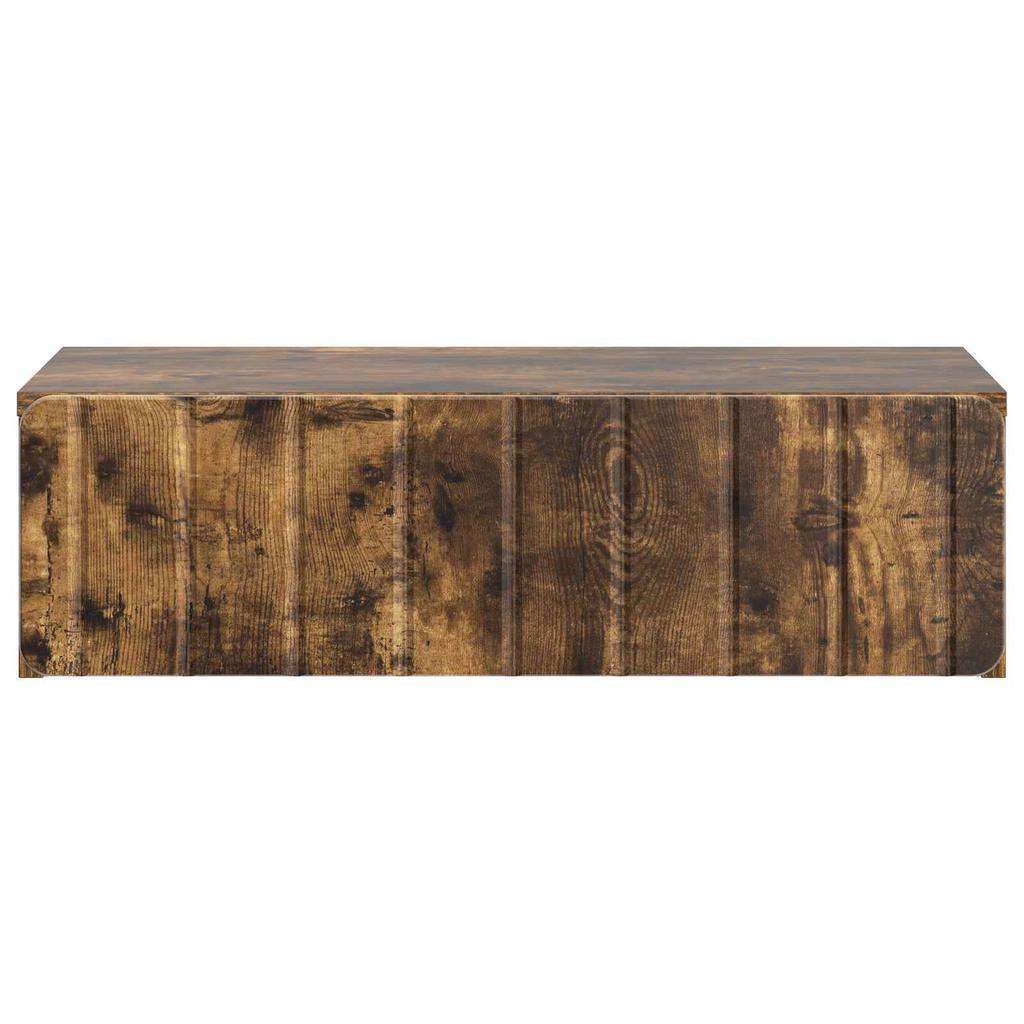 Wall Mounted Side Table Smoked Oak Wood Based Material
