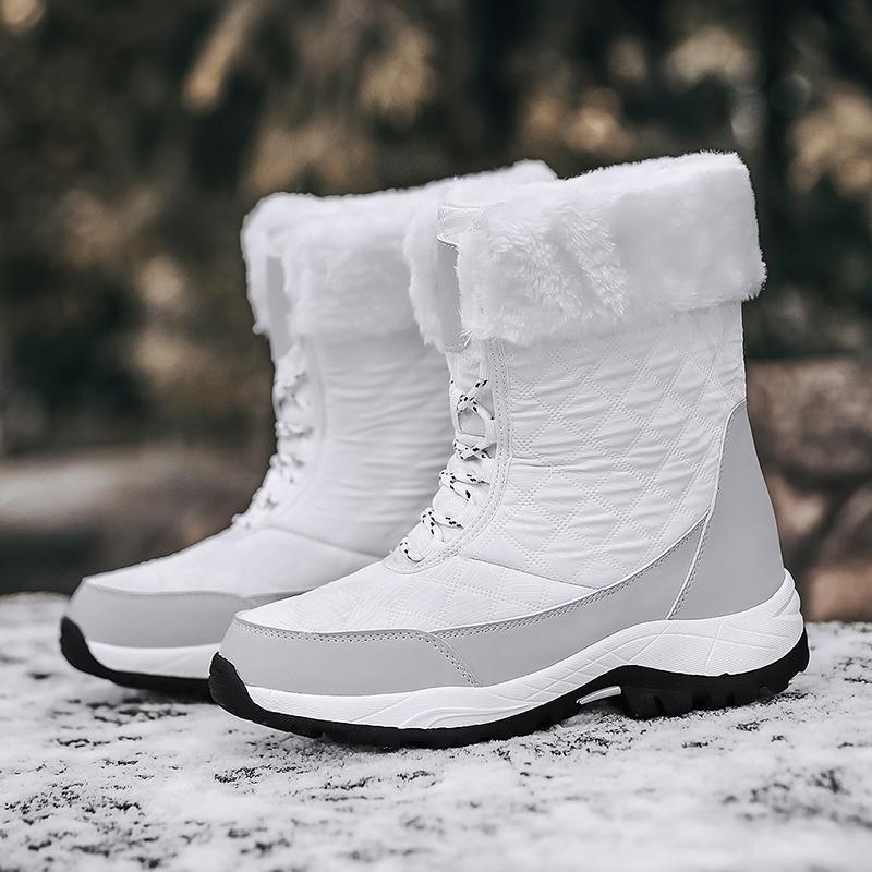 Stivali da donna Scarpe invernali impermeabili Stivali da neve Piattaforma Mantieni caldi stivali neri alla caviglia