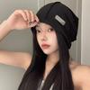 Korean Style Face-Slimming Solid Color Influencer Slouchy Beanie - Versatile Fashion Hat for Women with Large Head Circumference