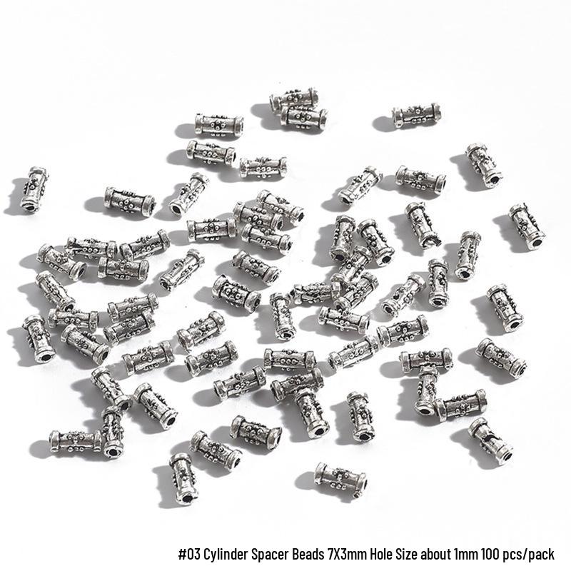 DIY Alloy Cylinder Spacer Beads & Caps for Bracelets & Necklaces