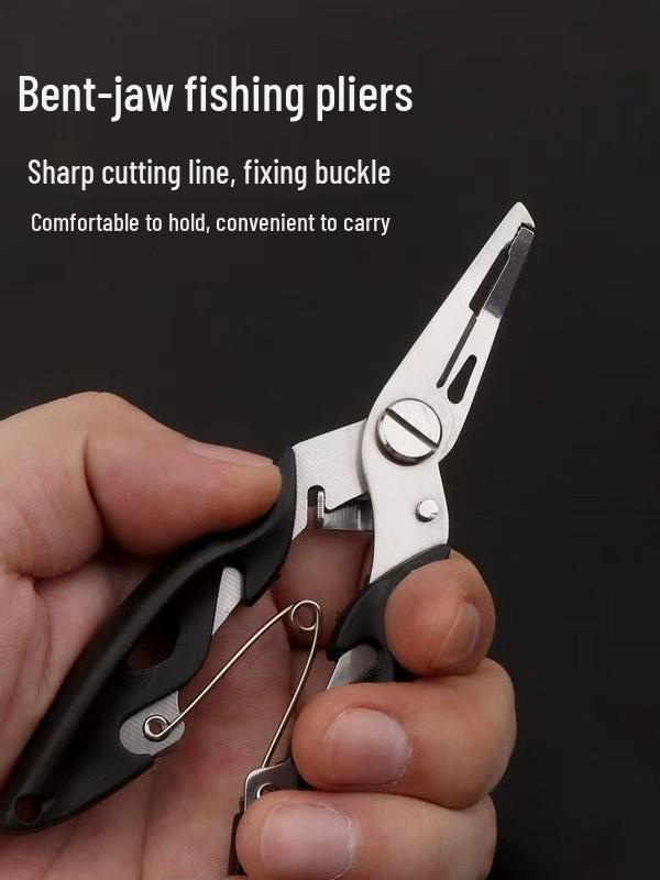 Multi-Functional Fishing Pliers: Lure Handling, Line Cutting, Hook Removal, Lead Cutting, and Line Tying Tool.
