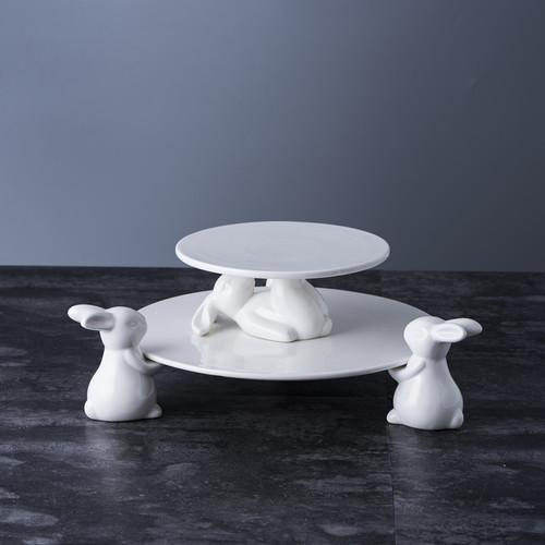 

Креативная керамика в скандинавском стиле Милый кролик Форма для торта Подставка для закусок Подставка для десертов Свадебное украшение для вечеринки Бытовая техника