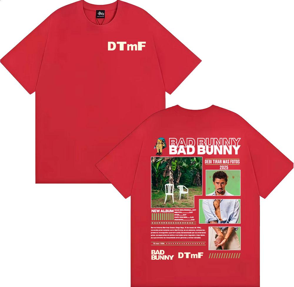 

Rapper Bad Bunny Album Cover Graphic T Shirt Debi Tirar Mas Fotos DTMF Tshirts Unisex Women High Quality Casual 100 Cotton Tshirt S