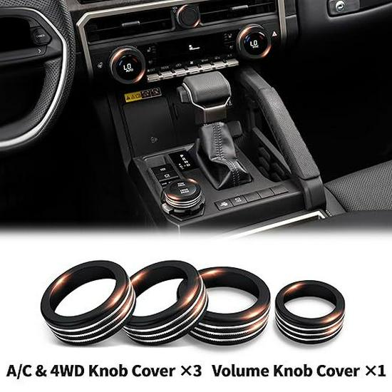 Decorative Ring Set for Toyota Tacoma ’24-'25: Fits Air Conditioning and Volume Knobs