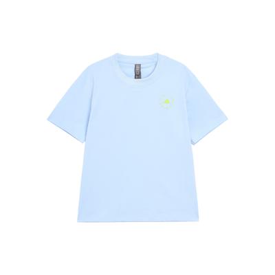 Truecasuals Sportswear Tee Letter Print Design Breathable Short Sleeve T-Shirt Women Tops Bright-Blue IW9921