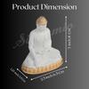 White Gautam Buddha Murti - Perfect Car Dashboard God Idol and Small Buddha Statue for Home Decor Gift Items,