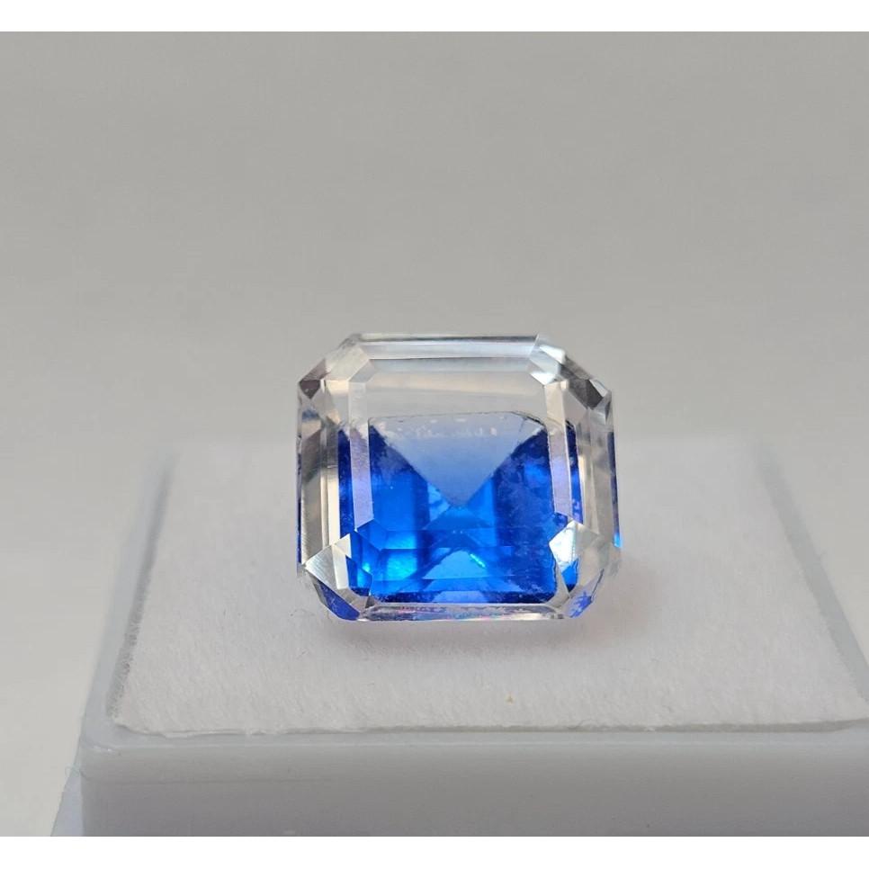 Stunning Natural Pitambari Sapphire 9-10 Ct Asscher Cut Certified Gemstone