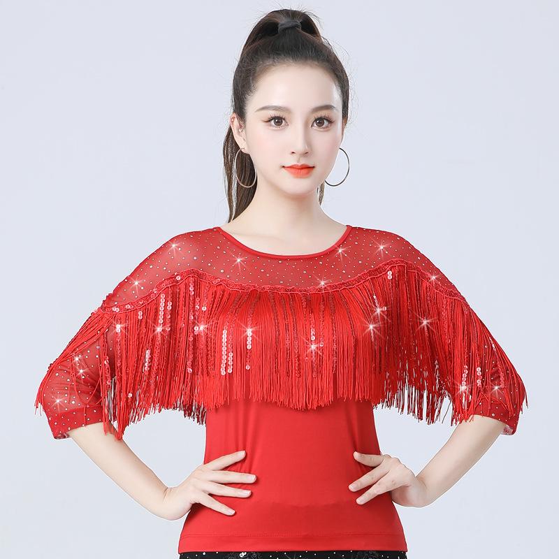 Quaste Modern Dance Top Frauen Square Dance Kleidung Abendkleider Gitba National Standard Ballsaal Samba Latin Dance