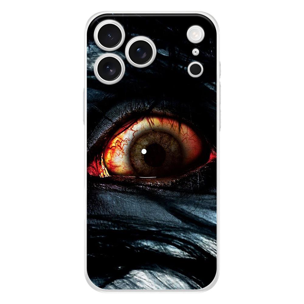 Soft Phone Case For iPhone 17 Air 16E 16 11 15 14 Pro MAX 12 13 7 8 Plus SE Easter Cover Protection Scary Devil Eye Pattern