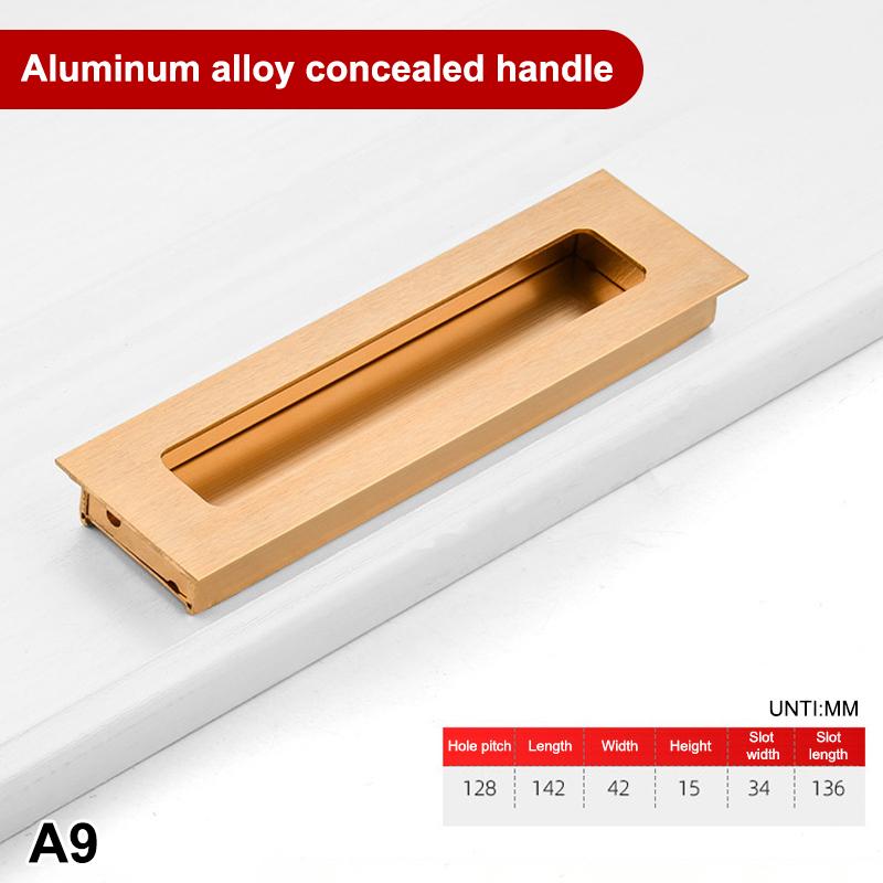 Alloy Embed Door Knobs Kitchen Cabinet Cupboard Door Drawer Hidden Dresser Pull Handles Furniture Hardwre Accessory