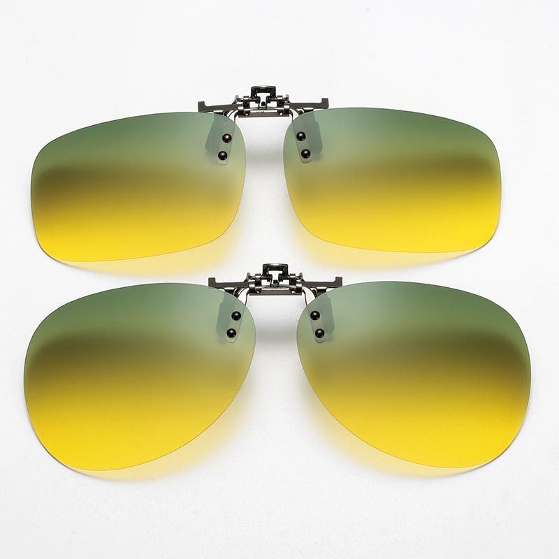 Lunettes de soleil métalliques relevées ultra-légères, Lunettes de soleil à clip polarisées carrées spécifiques pour conducteur et pêche