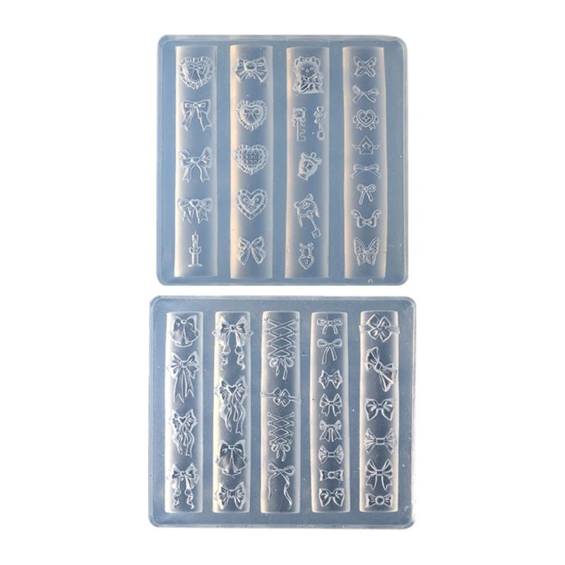 

2PCS Silicone 3D Nail Embellishment Molds Bowknot Theme Small Accessories Crafting Molds Present for Beauty Enthusiasts 1