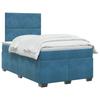 Boxspring Bed with Mattress and Headboard Blue 120 X 200 Cm Velvet