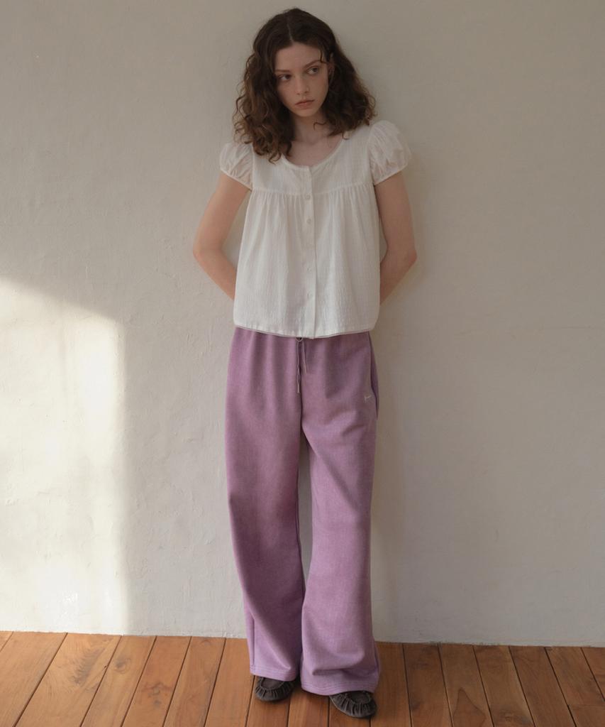 Aueonoseuteljia Lace Applique Pigment Sweatpants_Dusty Purple(O26Pt03)