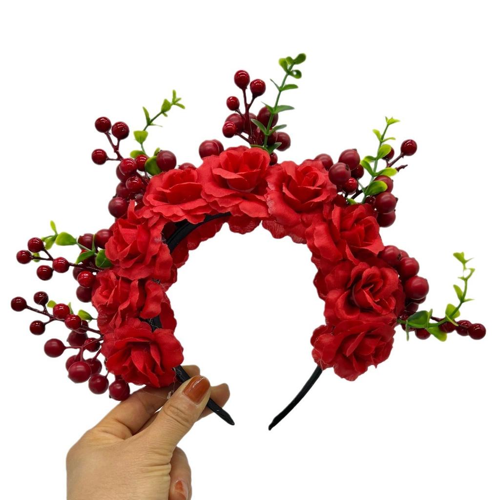 New party simulation flower headband Mori super fairy temperament wreath headband photo photo headgear hairpin