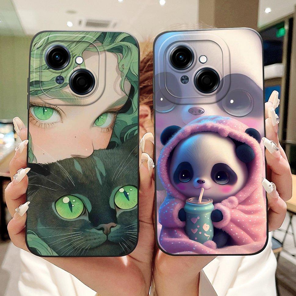 Cute Panda For Tecno Spark Go 1 2024 Case Soft Silicone Cover For Tecno Spark Go 2025 SparkGo 1 Go1 Pop 9 Pop9 Case Bags 6.67"