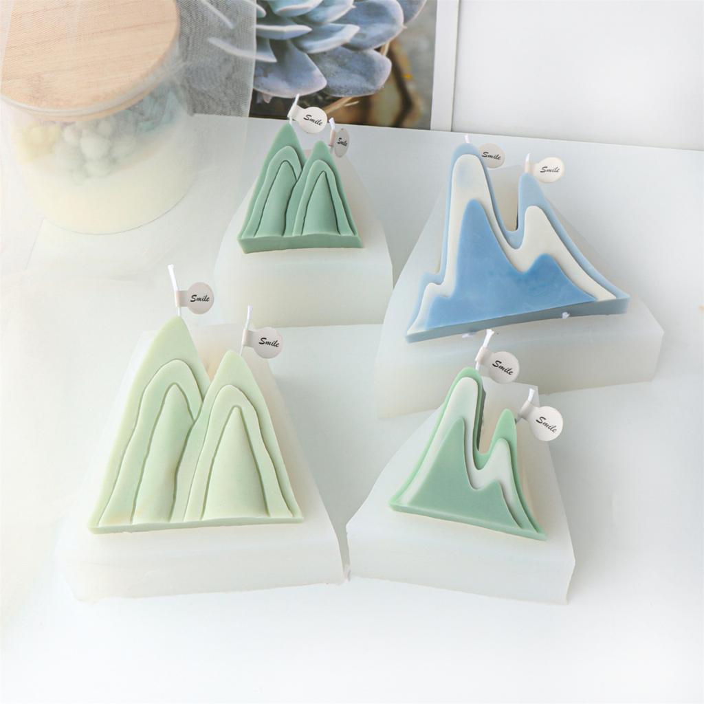 3D Mountain Peaks Silicone Candle Mold DIY Handmade Aromatherapys Plaster Resin Soap Making Supplies Home Decorations