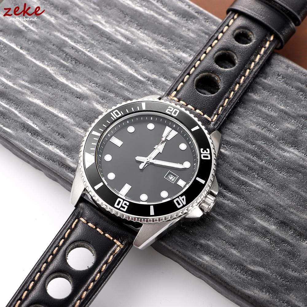 Vintage Cowhide Genuine Leather Watch Strap 20mm 22mm 24mm 26mm Metal Pin Buckle Band Breathable Watchband bracelet belt for men