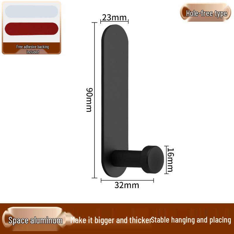 Aluminum Alloy Punch-Free Bathroom Door Towel Hook