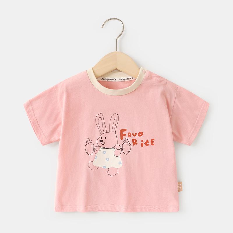 

Одежда для малышей, повседневные футболки с короткими рукавами, летняя одежда для мальчиков и девочек, детские летние топы с половиной рукавов 120cm