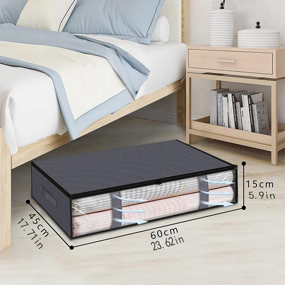 Aufbewahrungstasche unter dem Bett für tragbare faltbare Bettdecken-Taschen Kleiderschrank Kleider Organizer Aufbewahrungsbox Staubdichter Organizer Große Kapazität