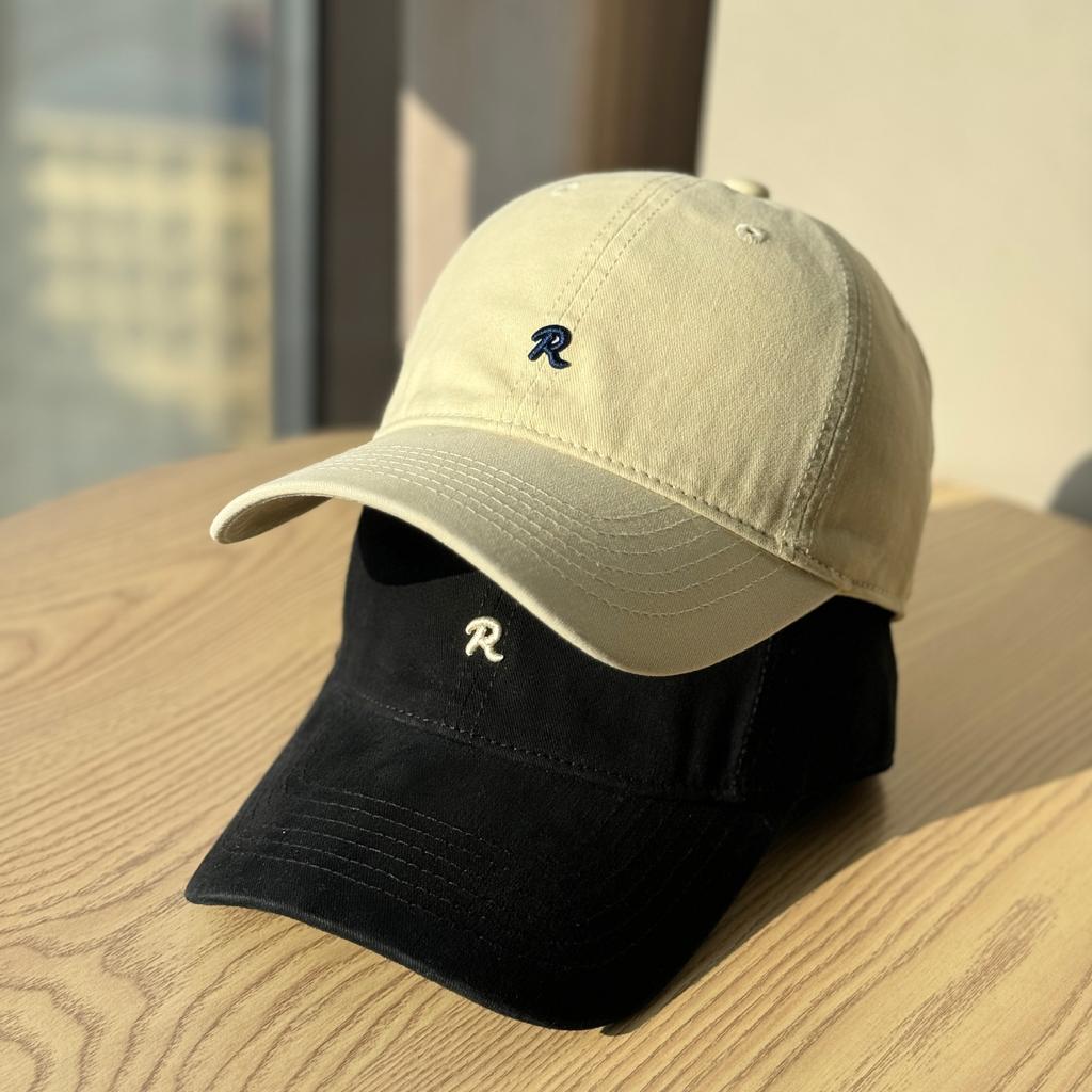 New high-quality vintage R Letter logo embroidered spring/summer thin cotton soft-top baseball cap, sun protection duckbill cap