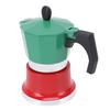 Coffee Pot Italian Coffee Maker for Gas Electric Stove Top 3 Cup Camping Manual Cuban Coffee Percolator Green and Red
