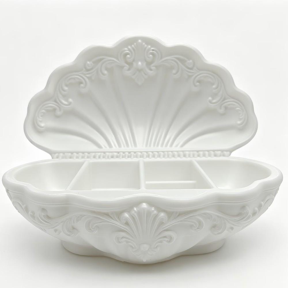 Oval Shell-Shaped Jewelry Tray Vintage Desktop Storage Box Durable Decorative Gift Box Table Decor