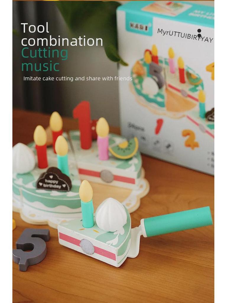 Children's Wooden Tea Party Set with Cutting Toys