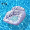 Inflatable Water Chair Pool Lounge with Cup Holder, Tropical Leaf Print Blow-up Float Holder Sofa for Adults, Swimming Party Beach Lake Essentials