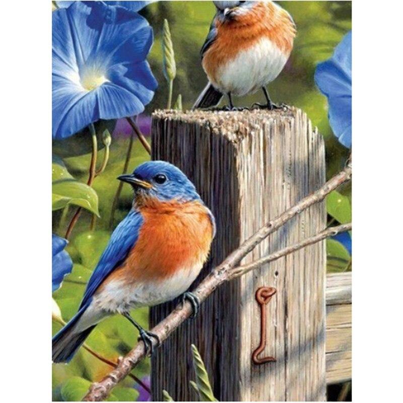

Птица DIY 5D алмазная живопись полная круглая смола горный хрусталь мозаика животное цветок Алмазная вышивка наборы крестиков домашний декор Full Round 20x30CM