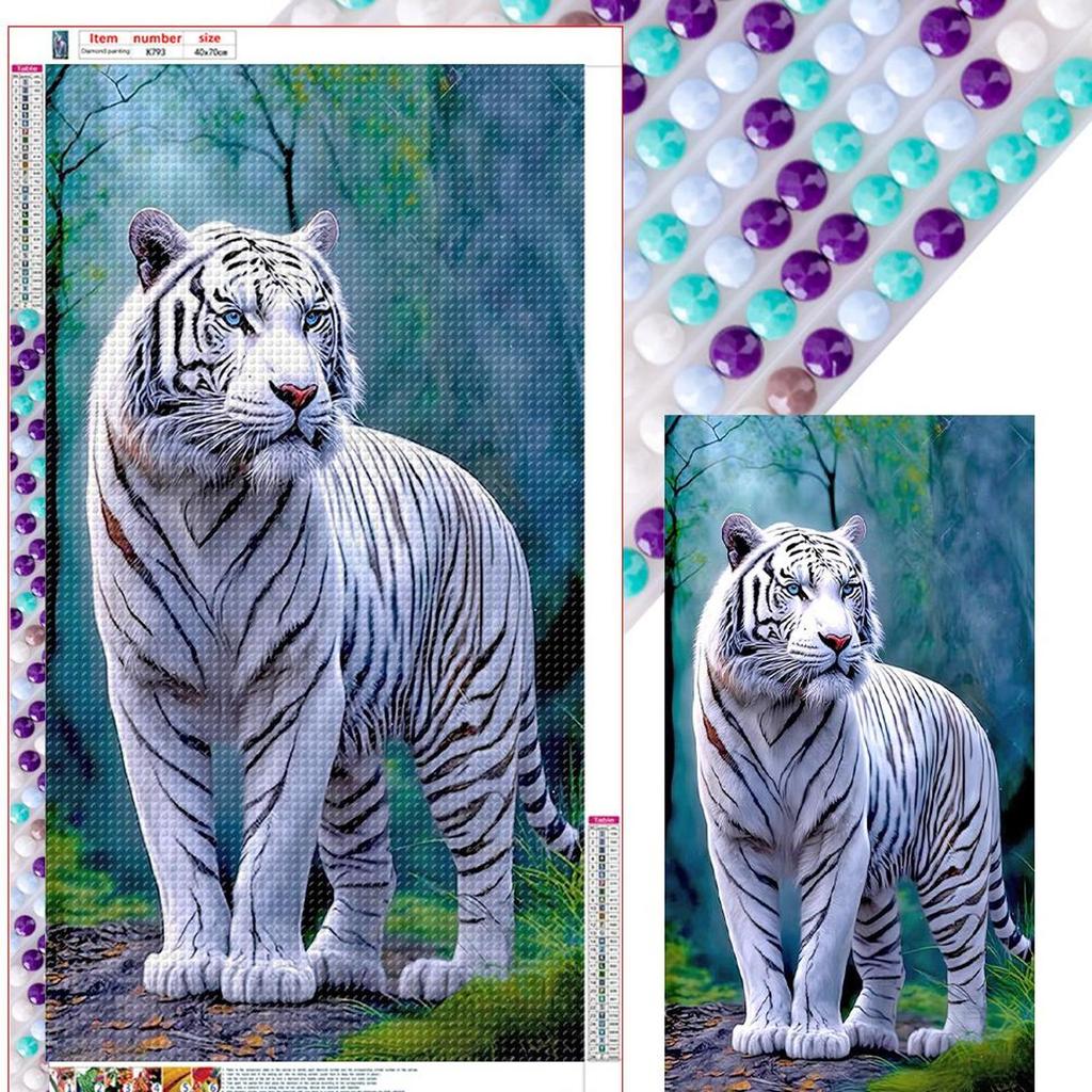 5D DIY Full Round Drill Diamond Painting Tiger Home Decoration Art Craft