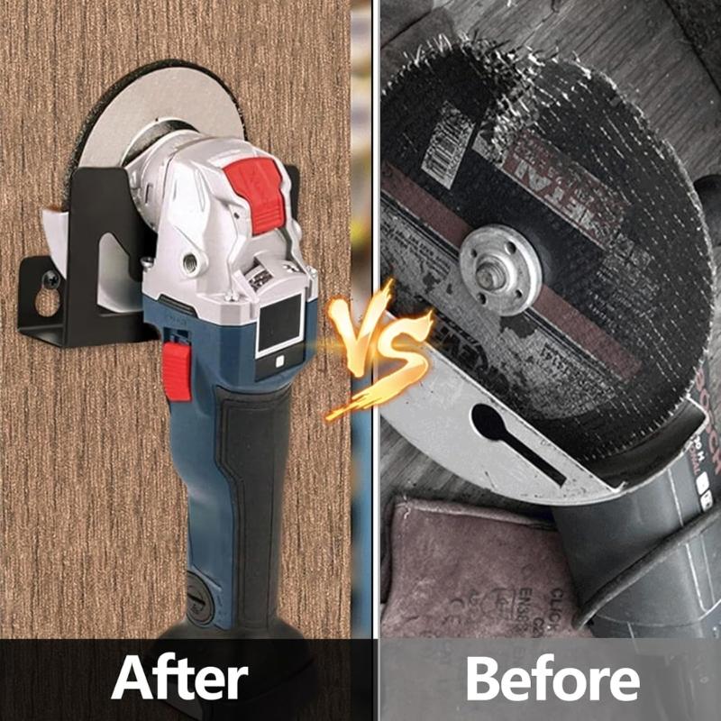 2er-Pack Schwerlast-Winkelschleiferhalterungen zur Wandmontage Platzsparender Werkzeughalter für Garage und Werkstatt