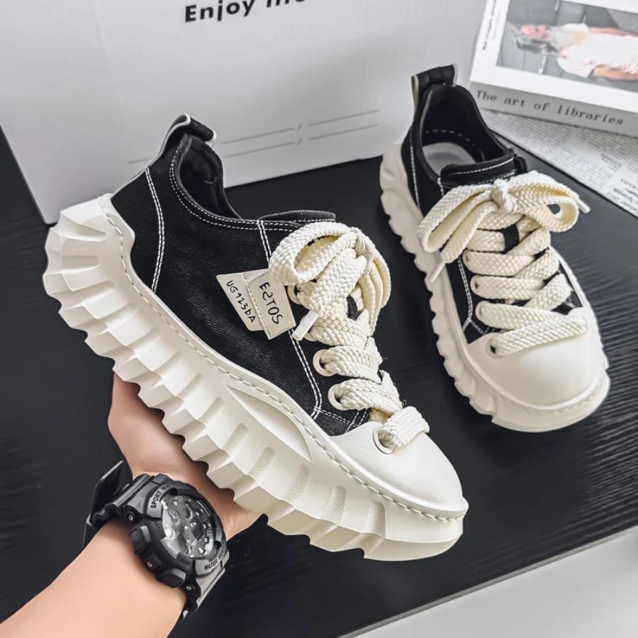 Classic Series Men's Large-sized Soft-soled High-heeled Canvas Casual Sneakers Are Breathable,Fashionable and Versatile Sneakers