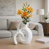 2026 Latest Models Home Decor Minimalist Imitation Ceramic Vase Modern Removable Hollow Nordic Vase Plastic Vase Set Bedhead
