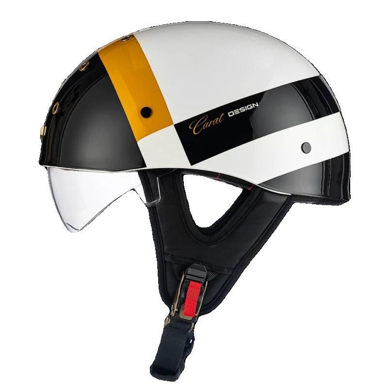 Vintage-Style Half Face Motorcycle Helmet Lightweight Ventilated DOT ECE Certified Scooter Moped Riders Unisex